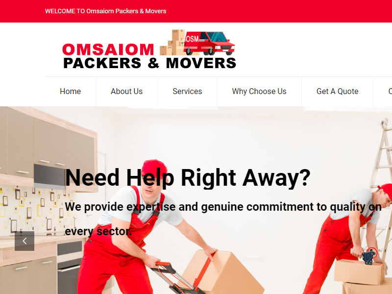 Website for Packers & Movers company